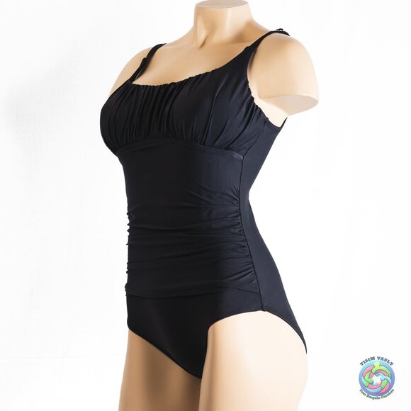 🖤 Classic Black One-Piece Swimsuit by LAPHEE ROSE - Tummy Control! 🖤 - Picture 4 of 8